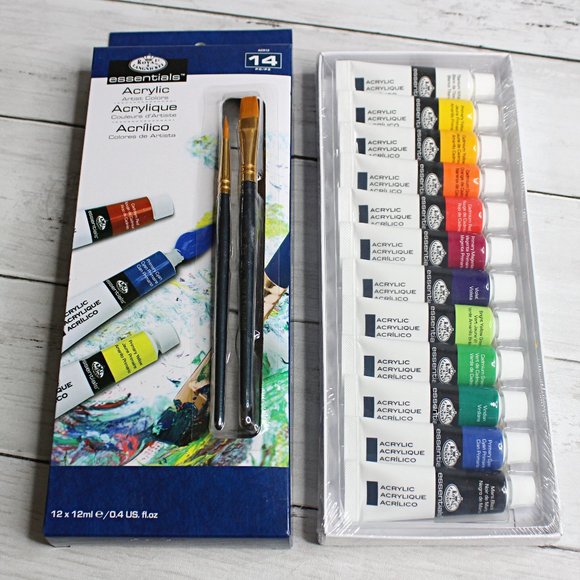 Royal & Langnickel Acrylic Tube Paints and Brush 14 Pc Artist Set - Picture 1 of 3